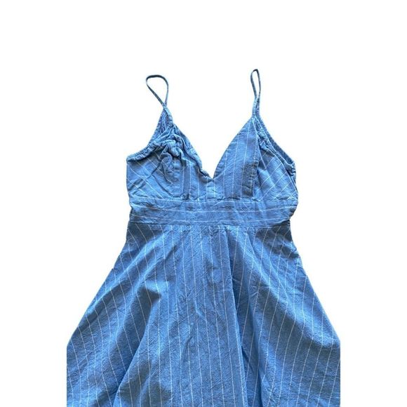 Windsor Blue and White Striped Mini Summer Dress - Size Medium - Picture 3 of 7